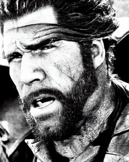 Image similar to film still close up shot of ron perlman in the movie a fistful of dollars. photographic, photography