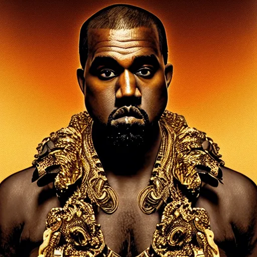 Image similar to kanye west as god, Cinematic, Portrait, Ultra-HD, Beautiful Lighting, insanely detailed and intricate, hypermaximalist, elegant, ornate, hyper realistic, super detailed