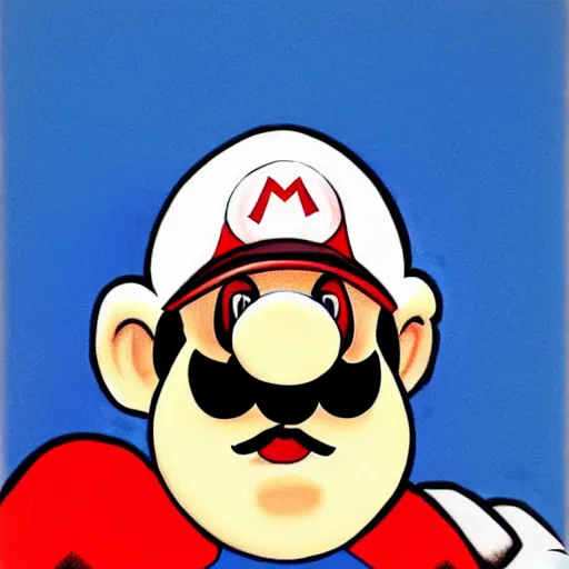 Prompt: Mario in the style of Alex Ross