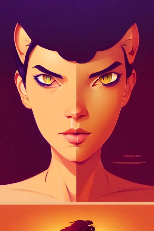 Image similar to smooth cat eyes, desert colors, centered median photoshop filter cutout vector behance hd by artgerm, jesper ejsing, by rhads, makoto shinkai and lois van baarle, ilya kuvshinov, rossdraws, illustration, art by ilya kuvshinov and gustav klimt