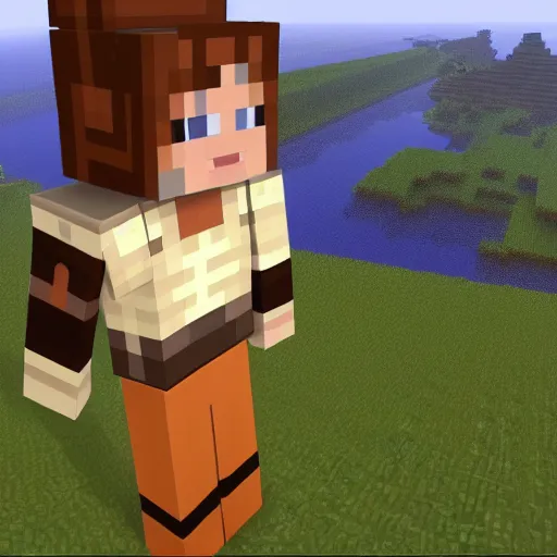 Prompt: Emma Watson screenshot from minecraft