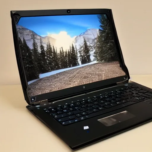 Image similar to a wood masterpiece laptop