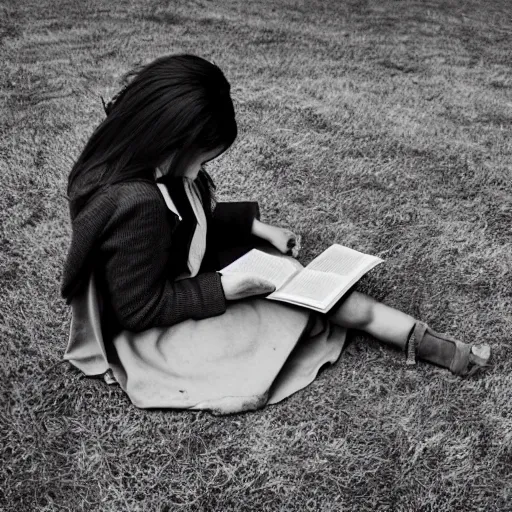 Image similar to a girl reading a book, by Emmanuel Lubezki