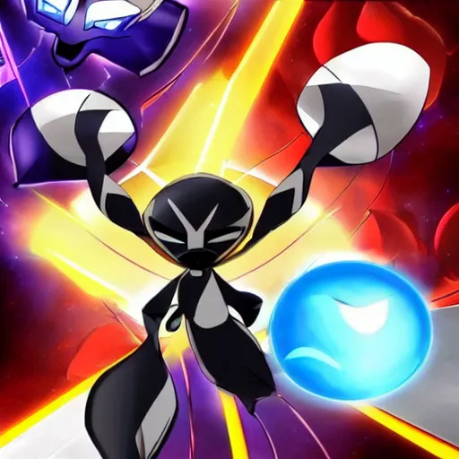 Image similar to The edgest fusion, infinite shadow, faces the world's most dangerous threat ultra metal sonic. Can they win?, or will they be dulled? find out on the next episode of CHAOS EMERALDS X !!
