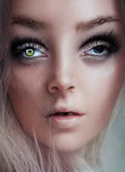 Image similar to style sheets, portraits of stunningly beautiful eyes, 🙈 🙈 : see _ no _ evil :