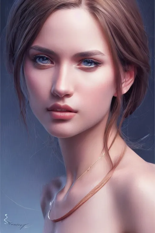 Image similar to photo of a gorgeous young woman in the style of stefan kostic, realistic, sharp focus, 8k high definition, insanely detailed, intricate, elegant, art by stanley lau and artgerm