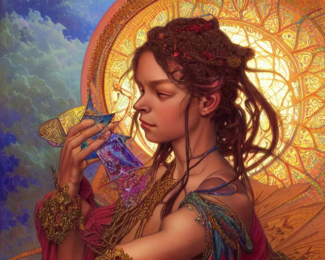 Image similar to photography of mati klarwein, deep focus, d & d, fantasy, intricate, elegant, highly detailed, digital painting, artstation, concept art, matte, sharp focus, illustration, hearthstone, art by artgerm and greg rutkowski and alphonse mucha