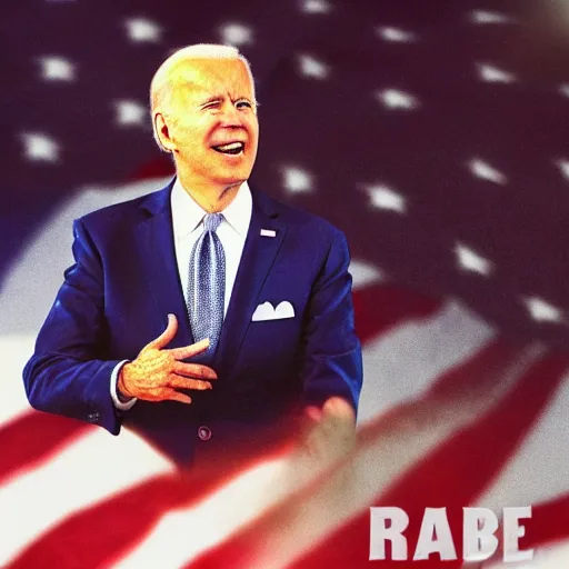 Image similar to Joe Biden in a 90's rap album cover