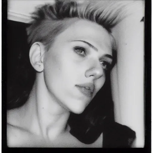 Image similar to polaroid image of scarlett johansson at home