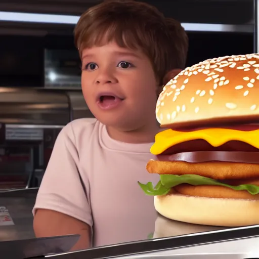Prompt: Ham Solo at mcdonalds, 4k