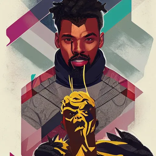 Image similar to a matte painting of killmonger, drip, stylish, sleek, by sachin teng