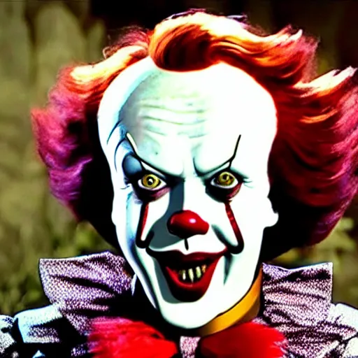 Image similar to Pennywise as Willy Wonka 4K quality super realistic