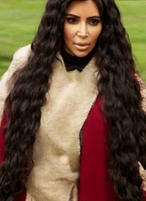 Image similar to film still of kim kardashian as hermone granger in from Harry Potter,