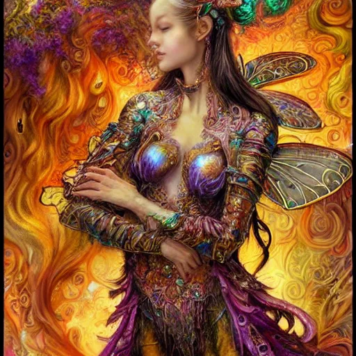 Prompt: portrait of a cute pretty scorpion fairy, fantasy, whimsical, art by josephine wall and chengwei pan, intricately detailed, highly detailed, luxurious, elegant, clean, trending on artstation