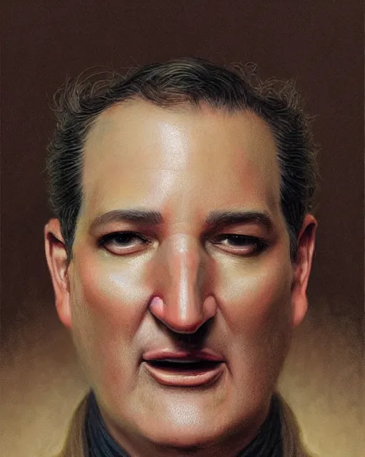 Image similar to ted cruz, court jester in renaissance era, fantasy 3 d render, masterpiece, by donato giancola and greg rutkowski and wayne barlow and zdzisław beksinski, realistic face