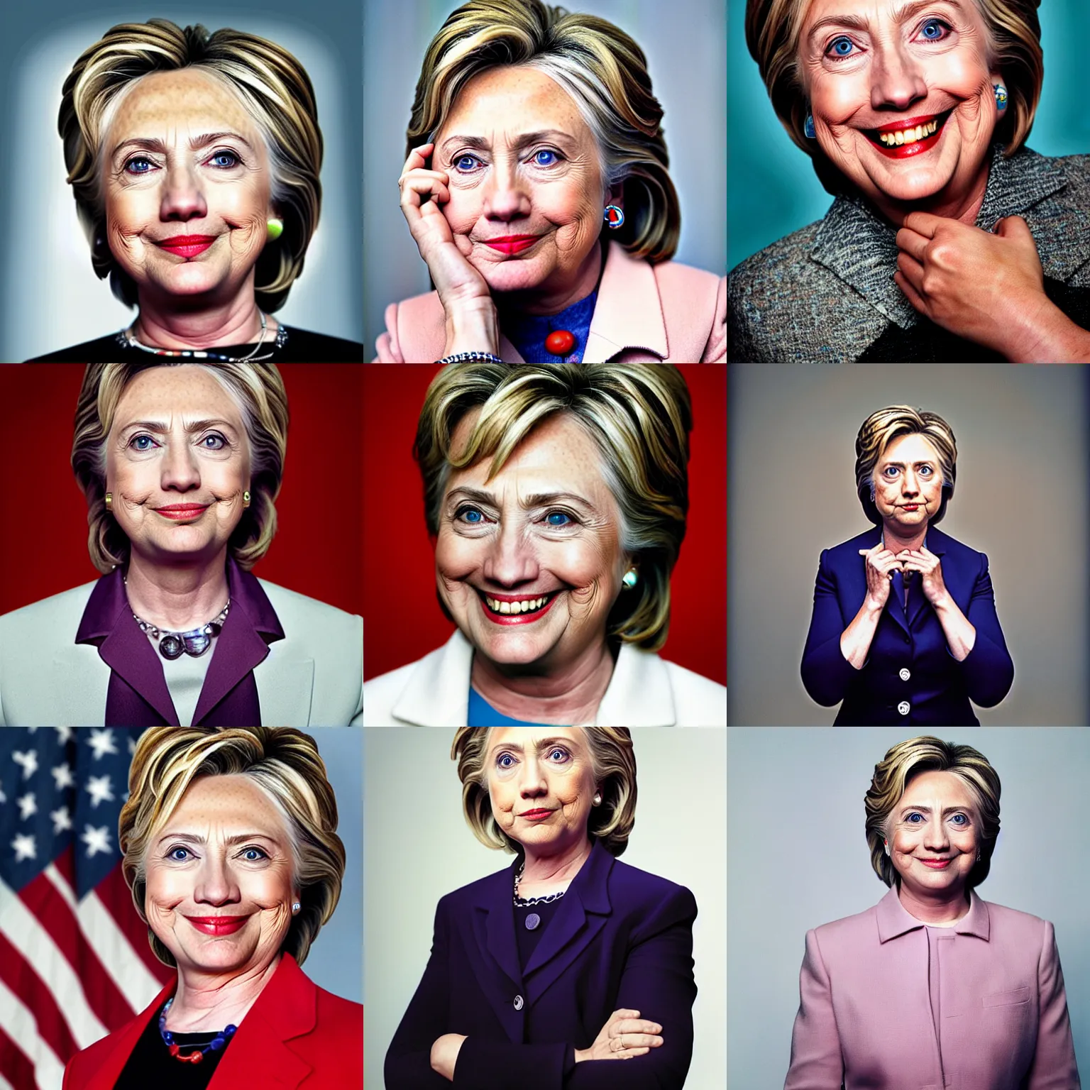 Prompt: photo of hillary clinton by martin schoeller