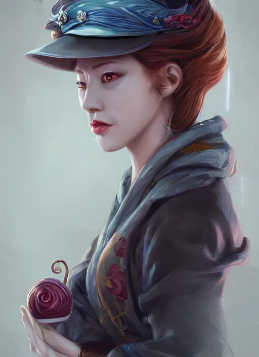 Prompt: a portrait of Nami the burglar as a real woman, wearing a traditional geisha dress, ginger hair, lightning in the background , electricity themed, beautiful face, intricate, highly detailed, digital painting, artstation, concept art, smooth, sharp focus, illustration, art by Charlie Bowater, matte painting