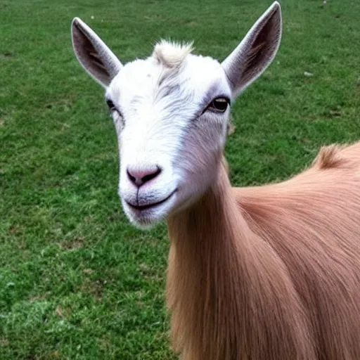 Prompt: a goat that looks like taylor swift
