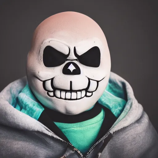 Image similar to portrait photo still of sans from undertale, 8 k, 8 5 mm f 1. 8