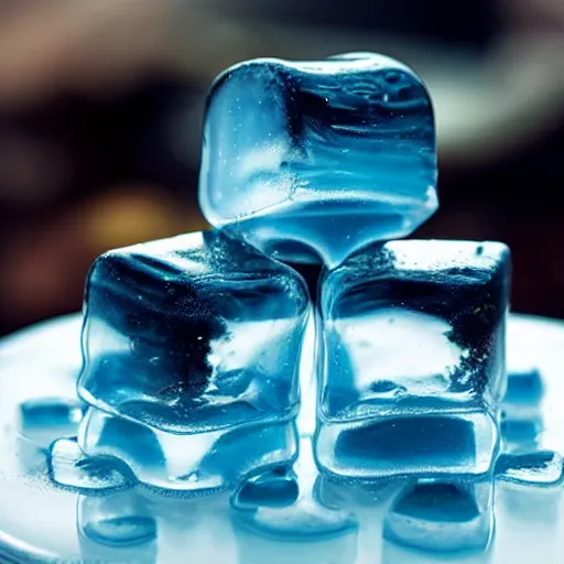 Prompt: surreal melting ice cubes