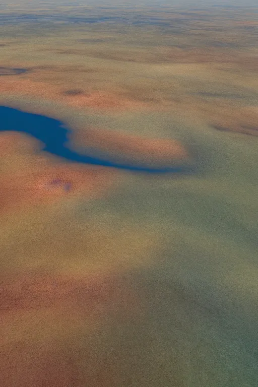 Image similar to realistic full height cinematic rothko picture stunning dry river delta aerial view of dense swampland by denis villeneuve and hiroshi yoshida, fluid simulation in houdini, distant mountain range, hyperrealism, moorland, matte painting, trending on artstation, 8 k very hight detail, rendered in octane