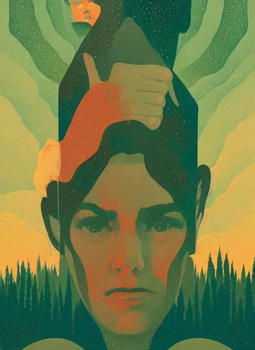 Image similar to twin peaks movie poster art by victo ngai