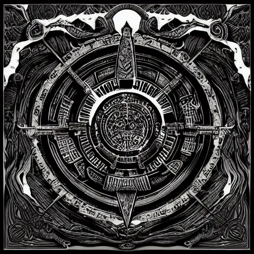 Prompt: black metal art, intricate, highly detailed, digital painting, concept art, album cover, illustration