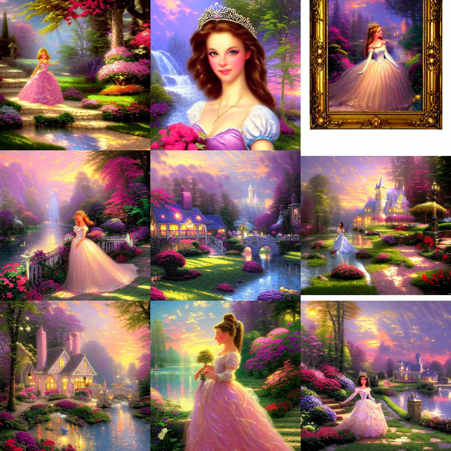 Prompt: beauty princess by thomas kinkade