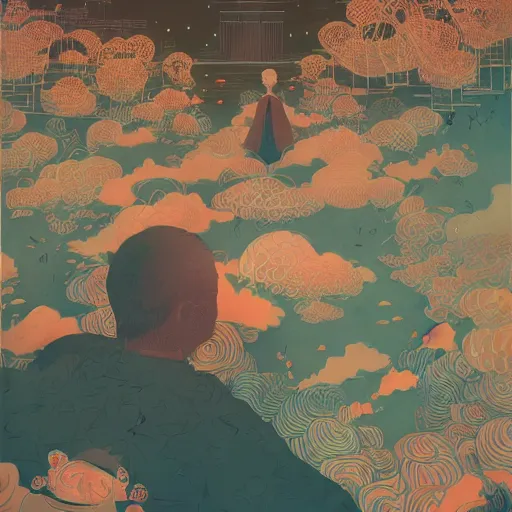 Prompt: Illustration WAKE-UP, by Victo Ngai