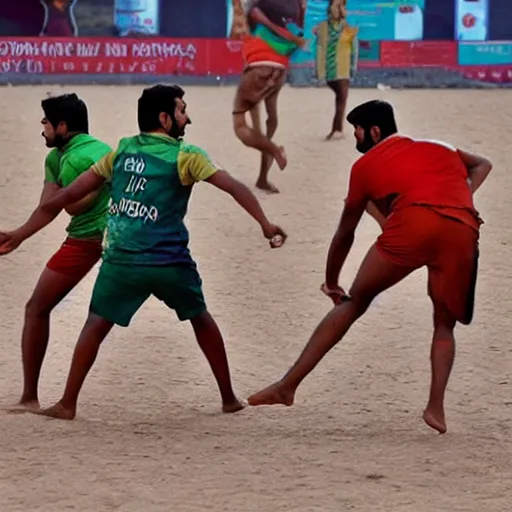 Prompt: people playing kabaddi