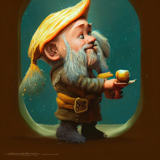 Prompt: a detailed portrait of a little gnome wizard, by victo ngai and justin gerard, digital art, realistic painting, very detailed, fantasy, dnd, character design, trending on artstation