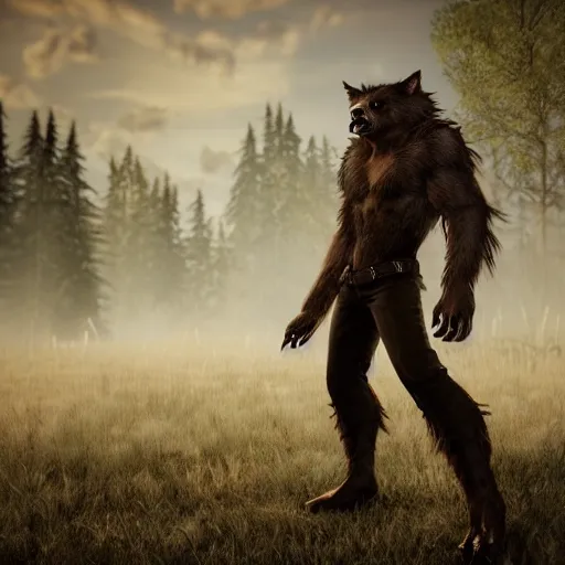 Image similar to cute handsome male werewolf from van helsing unreal engine hyperreallistic render 8k character concept art masterpiece