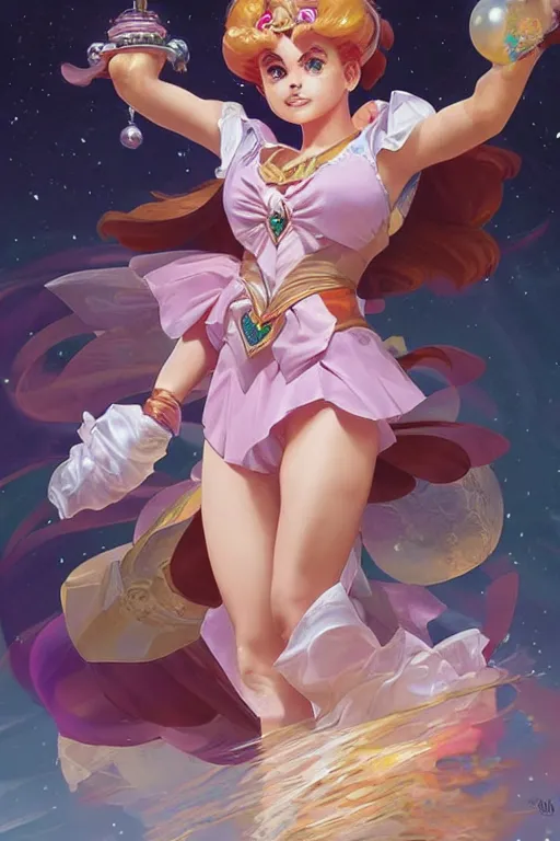 Prompt: Danny devito cosplaying as sailor moon, intricate, elegant, highly detailed, digital painting, artstation, concept art, smooth, sharp focus, illustration, art by artgerm and greg rutkowski and alphonse mucha