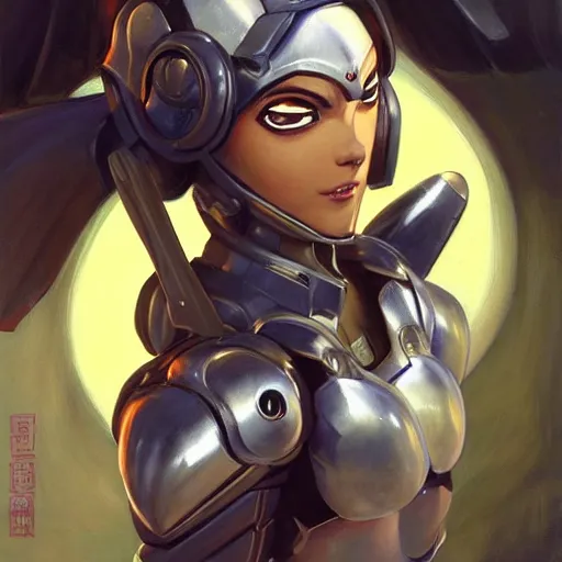 Image similar to greg manchess portrait painting of partially armored battle angel alita as overwatch character, medium shot, asymmetrical, profile picture, organic painting, sunny day, matte painting, bold shapes, hard edges, street art, trending on artstation, by huang guangjian, gil elvgren, ruan jia, greg rutkowski, gaston bussiere