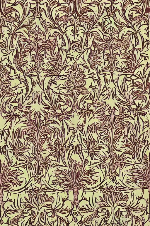 Prompt: pattern by william morris, illustration