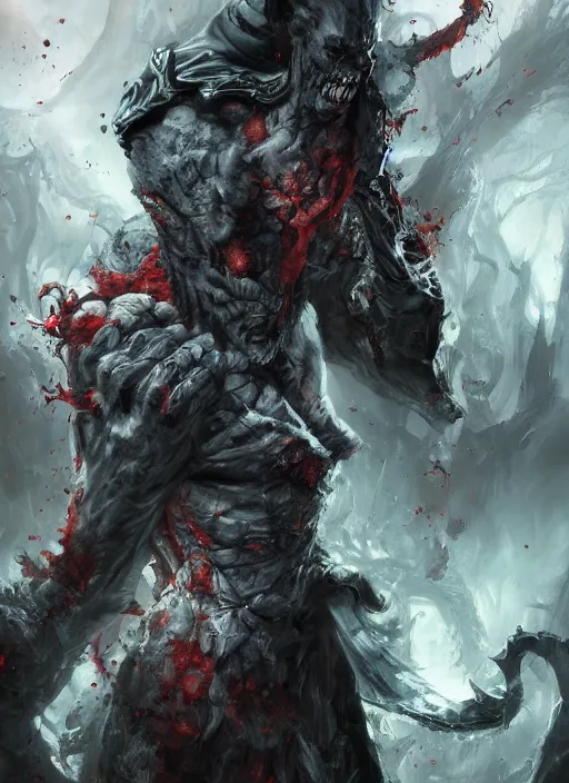 Prompt: a great and terrible undead litch painted by raymond swanland