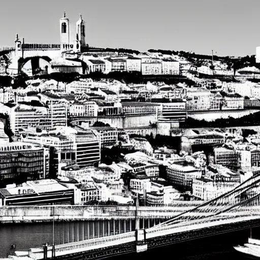 Image similar to lisbon skyline 300 years into the future