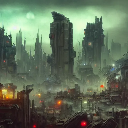 Image similar to sci-fi retro style wasteland city full of retro robots planet full of junk atmosferic cloudy rainy foggy beutiful surface digital painting, artstation, concept art, soft light, hdri, smooth, sharp focus, illustration, fantasy, intricate, elegant, highly detailed, D&D, matte painting, in the style of Greg Rutkowski and Alphonse Mucha and artemisia, 8k, highly detailed, jurgens, rutkowski, bouguereau, pastoral, rustic, georgic