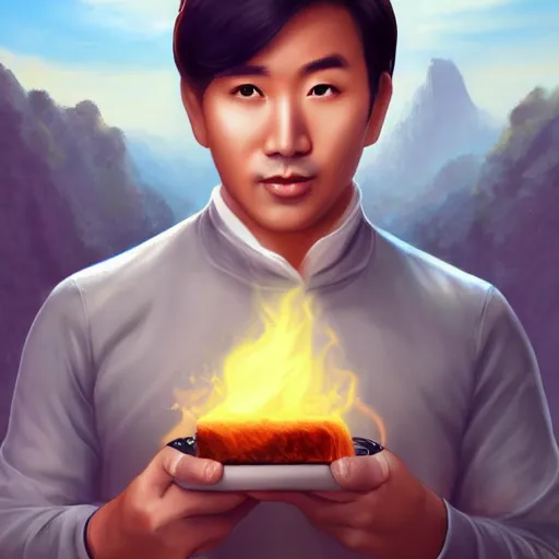 Image similar to portrait of youtube personality disguised toast, matte painting by artgerm, artstation