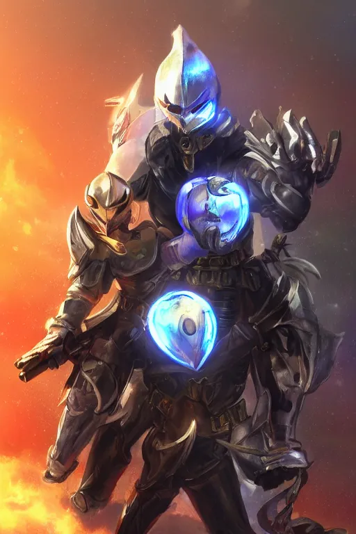 Image similar to helmet armor guardian destiny in witch queen illumination ray tracing hdr fanart arstation by sung choi robot ninja mask and eric pfeiffer and gabriel garza and casper konefal