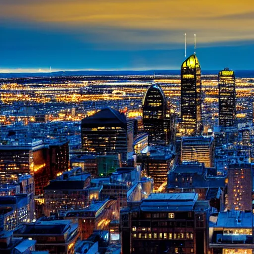 Image similar to montreal cityscape at night