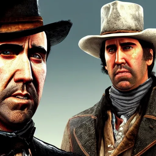 Prompt: nicolas cage in rdr2