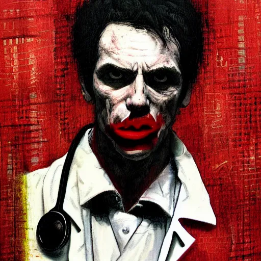 Prompt: a modern painting of a doctor turned vampire, in the style of tim bradstreet, sharp focus, realism, intricate detail