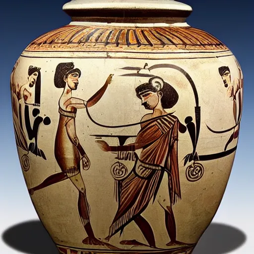 Image similar to an ancient greek vase,