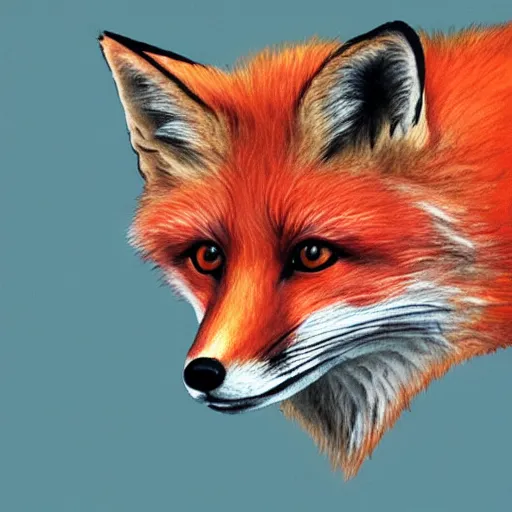 Prompt: a red fox illustration
