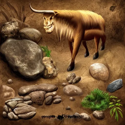 Image similar to realistic prehistoric cave drawings, cave, high quality, rocks, paint