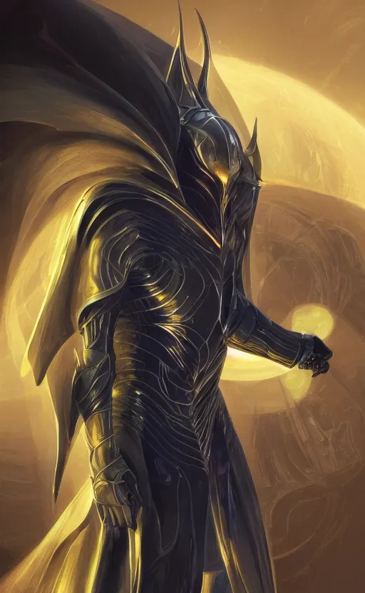 Image similar to sauron wearing a gold suit, elegant, digital painting, concept art, smooth, sharp focus, illustration, triadic chrome shading, iridescence, from starcraft by ruan jia and mandy jurgens and artgerm and william - adolphe bouguerea