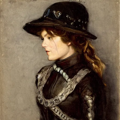 Image similar to female adventurer by alfred stevens