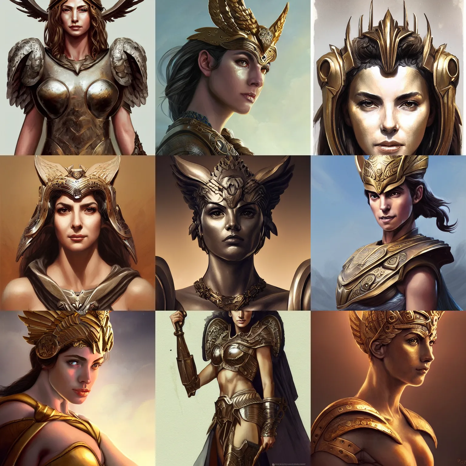 Image similar to athena, greek goddess, claudia black, art by artgerm and greg rutkowski and magali villeneuve, bronze greek armor, owl crown, d & d, fantasy, portrait, highly detailed, headshot, digital painting, trending on artstation, concept art, sharp focus, illustration