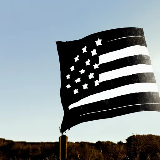 Image similar to illustration of a black flag waving in the wind